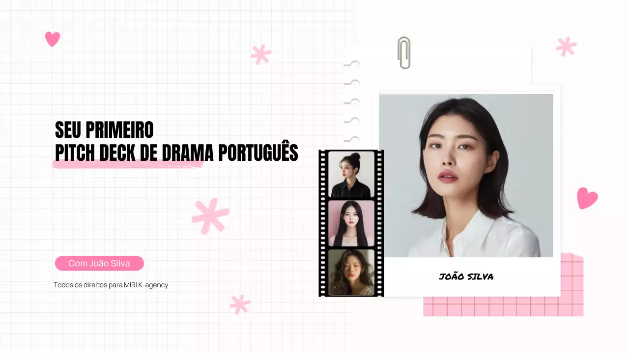 ESTÉTICA MODERNA ESTILO K-DRAMA PITCH DECK APRESENTAÇÃO DA ACTRIZ