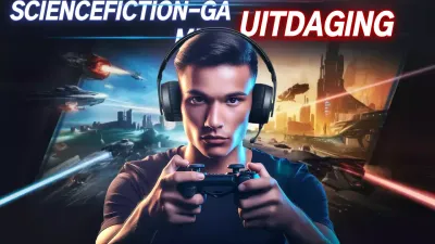 Zwart Futuristisch Gaming Evenement