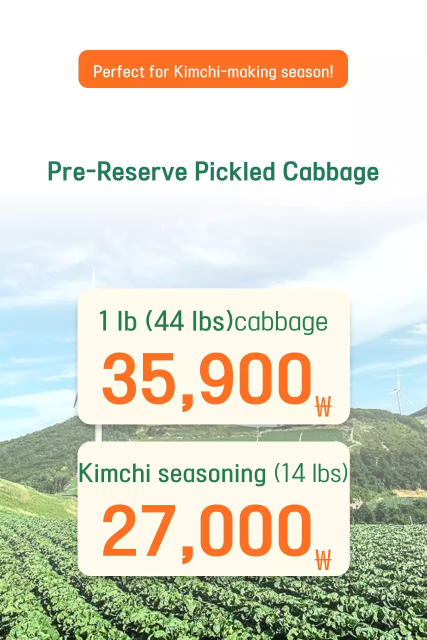 Thông tin đặt chỗ bắp cải muối kim chi cơ bản xanh