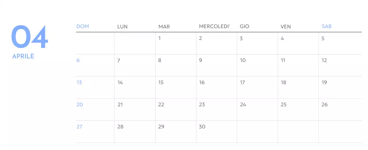 Calendario con foto tracciatore di obiettivi con un tocco di blu