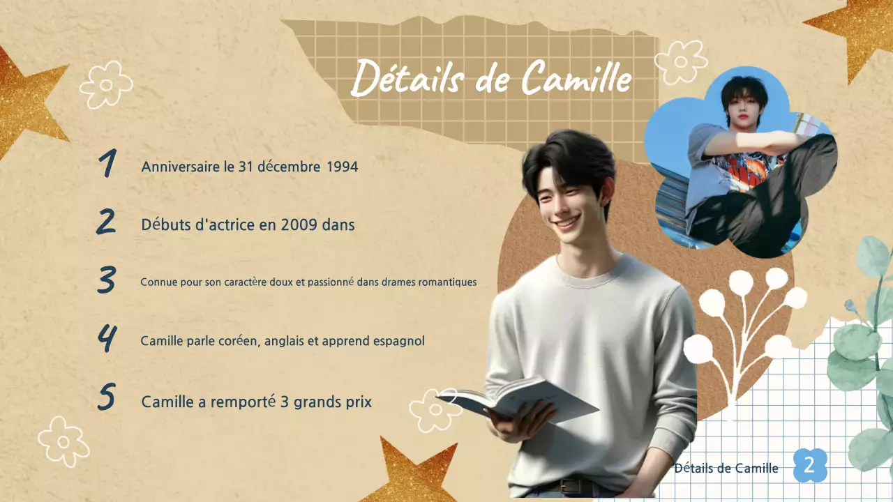 esthétique beige style scrapbook moderne présentation d'un k-drama