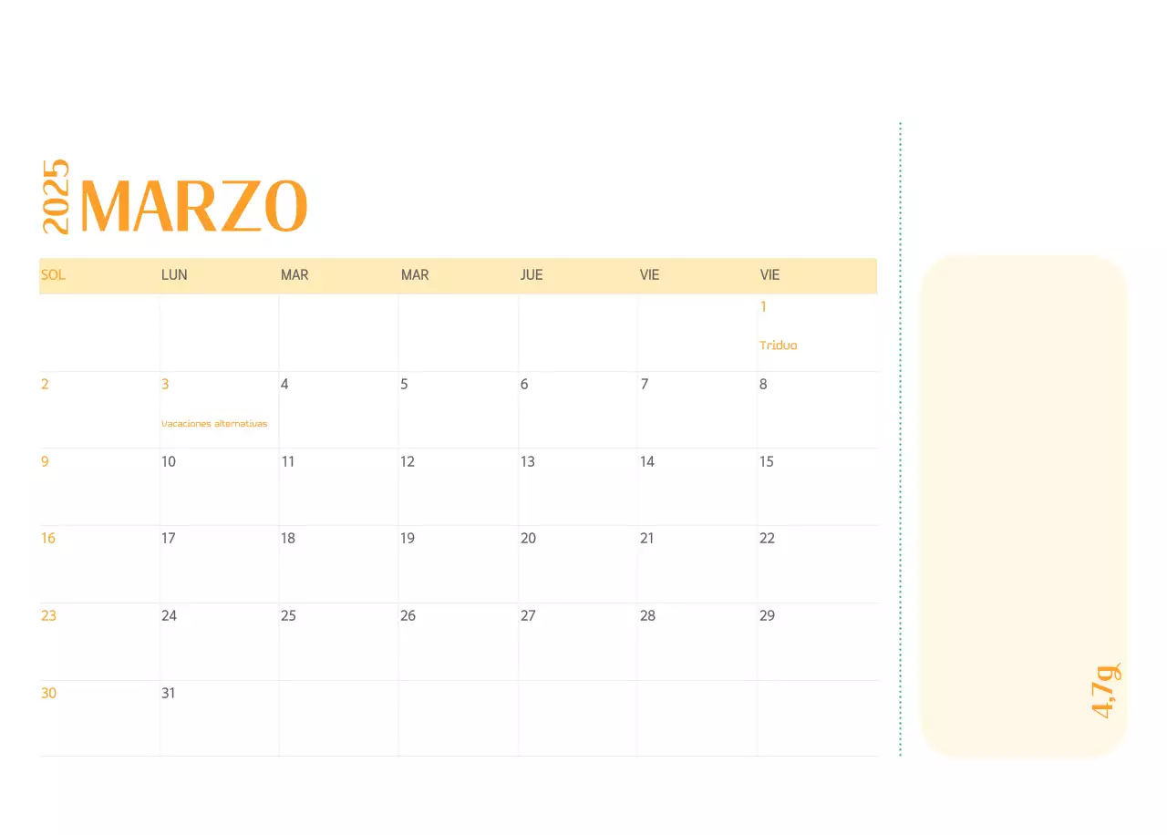 Calendario hospitalario en marco de fotos verde