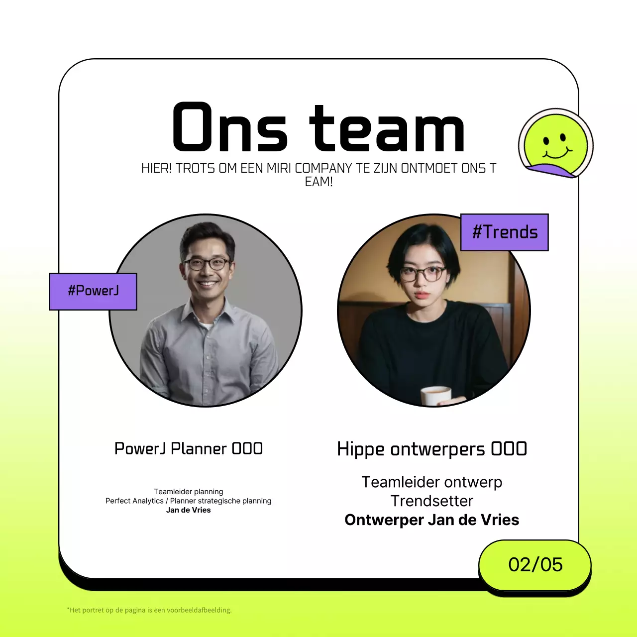 Eenvoudige zakelijke sollicitatiebrief in chartreuse en wit