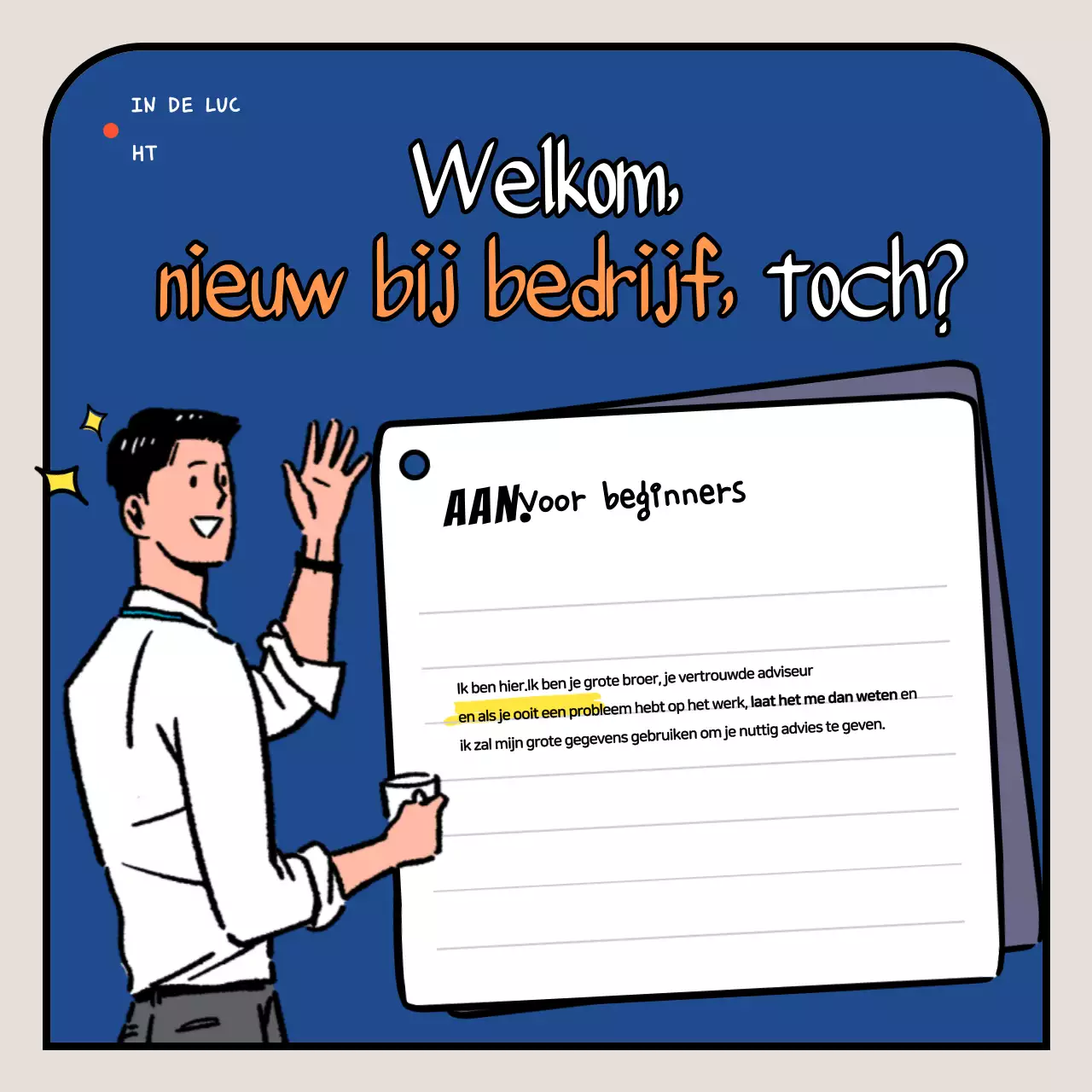 Oranje Pop Cartoon Advertentie