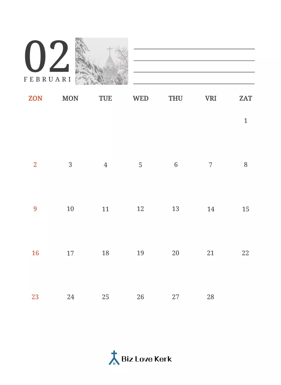 Een fotografische conceptkalender met kerken in landschapsschilderijen