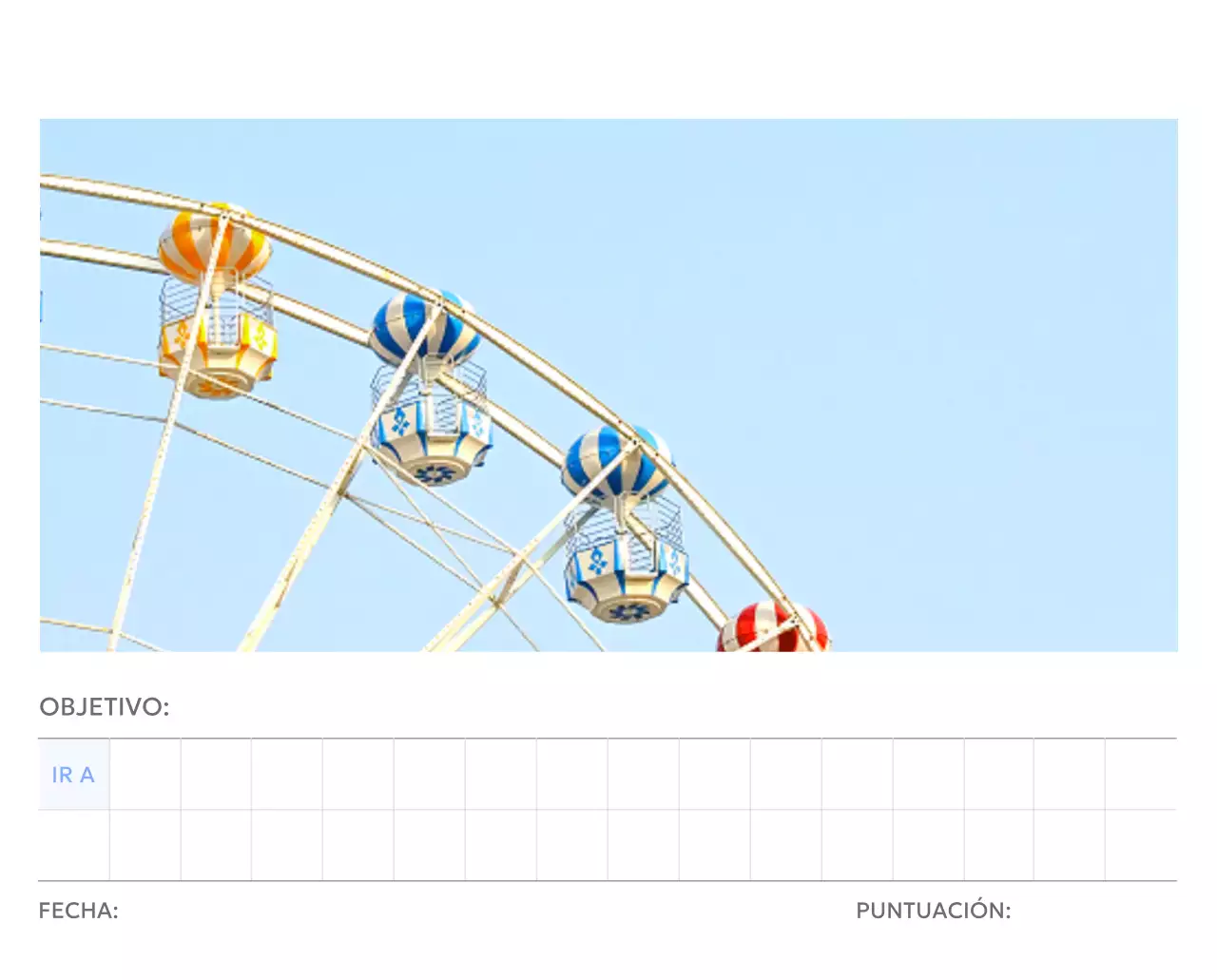 Calendario fotográfico de seguimiento de objetivos con un toque de azul