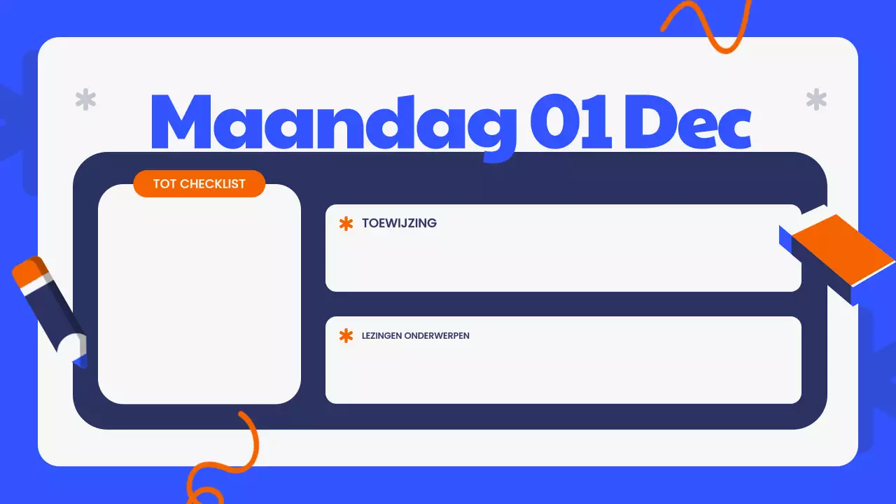 Presentatie Blauwe Moderne Klasagenda Planner