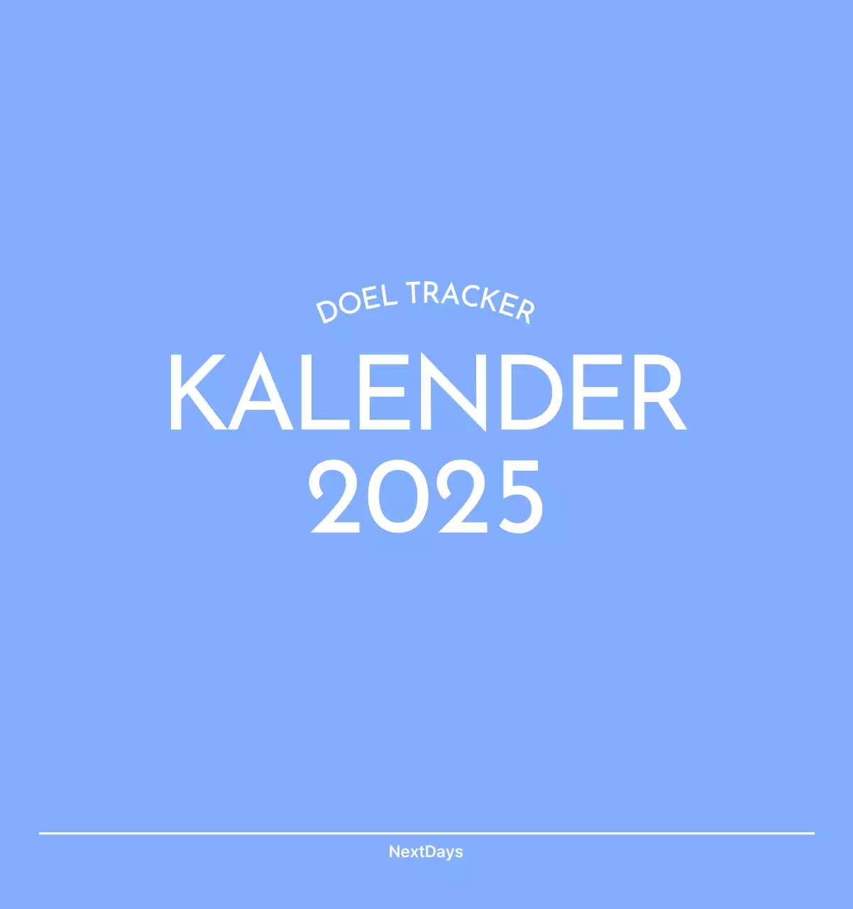 Photo goal tracker kalender met een vleugje blauw