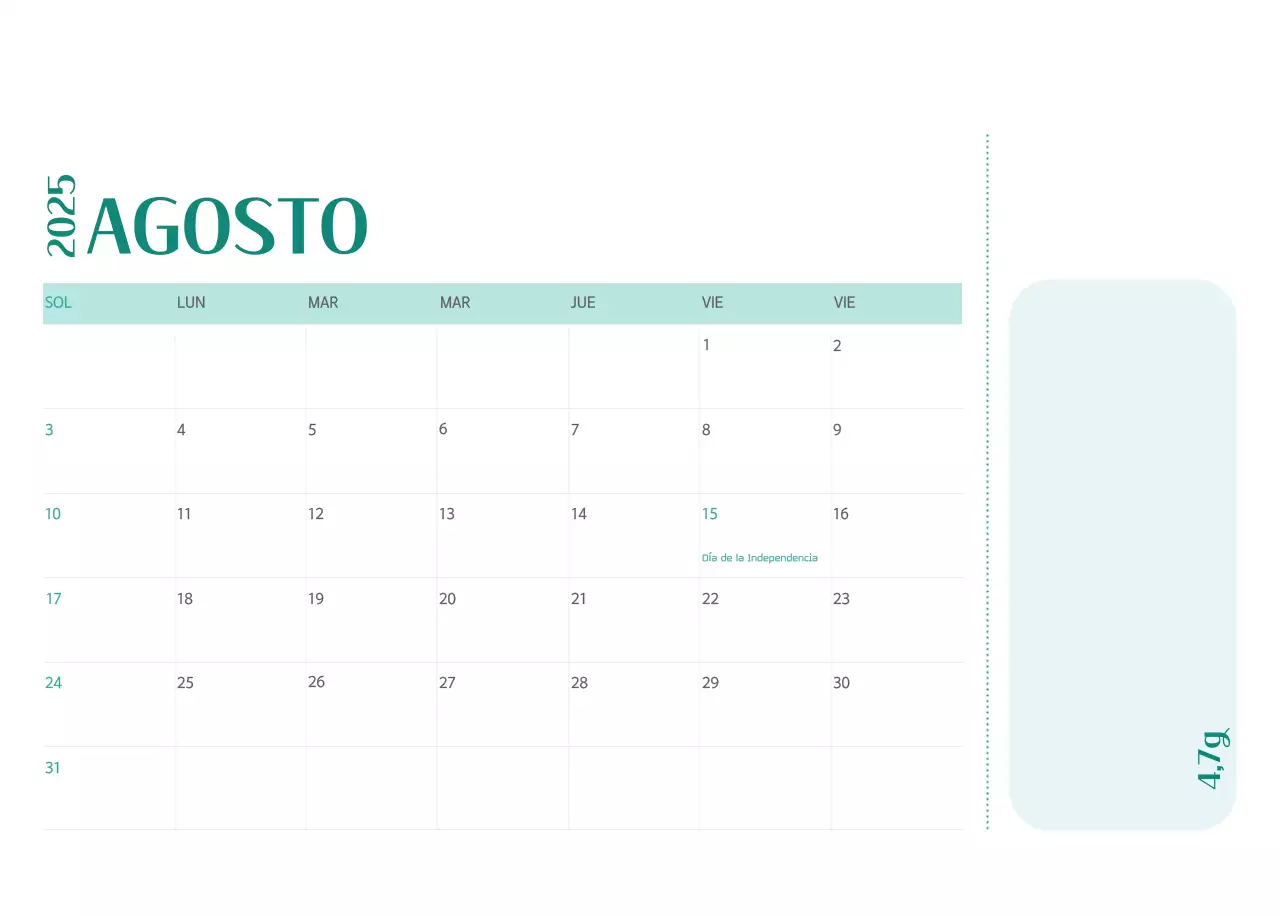 Calendario hospitalario en marco de fotos verde