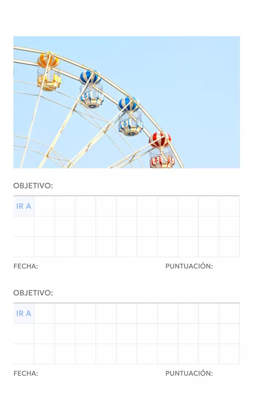 Calendario fotográfico de seguimiento de objetivos con un toque de azul