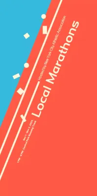 Acara maraton berwarna oranye cerah