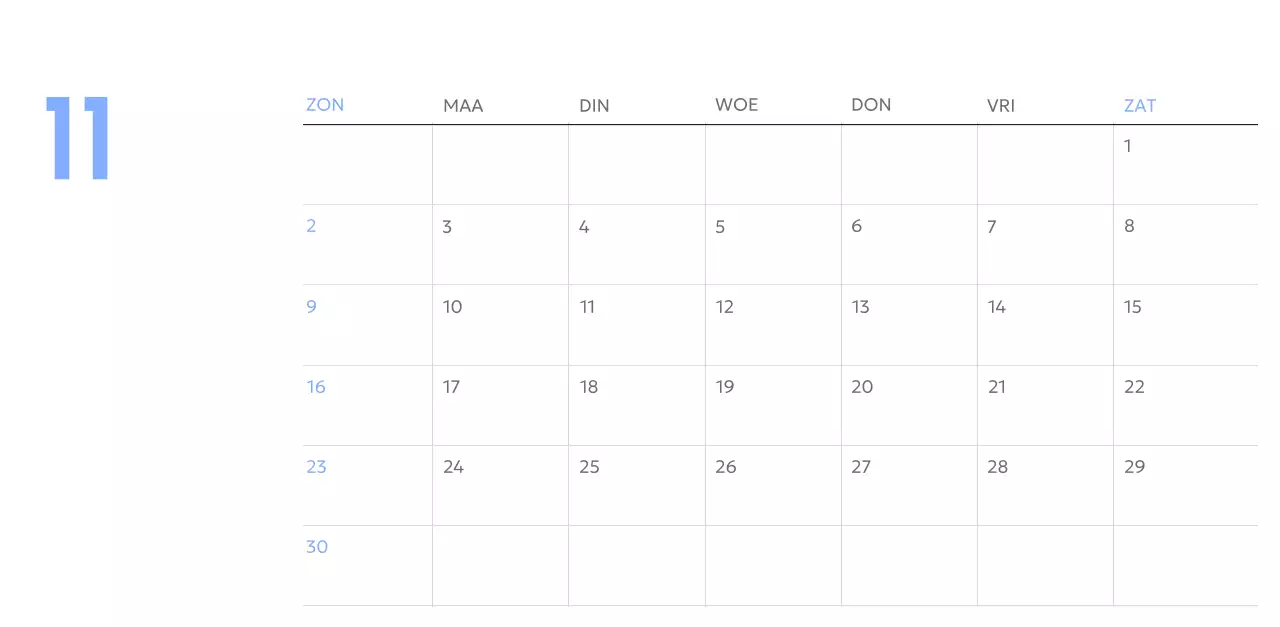 Photo goal tracker kalender met een vleugje blauw