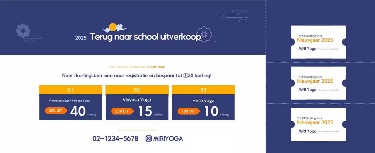 Oranje Minimalistische Yoga Promotiekalender