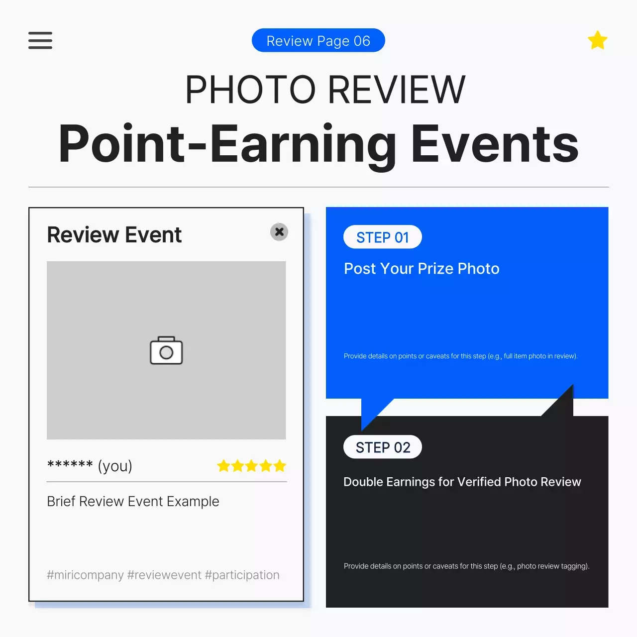 Mẫu đánh giá tối giản màu xanh lam Instagram Carousel