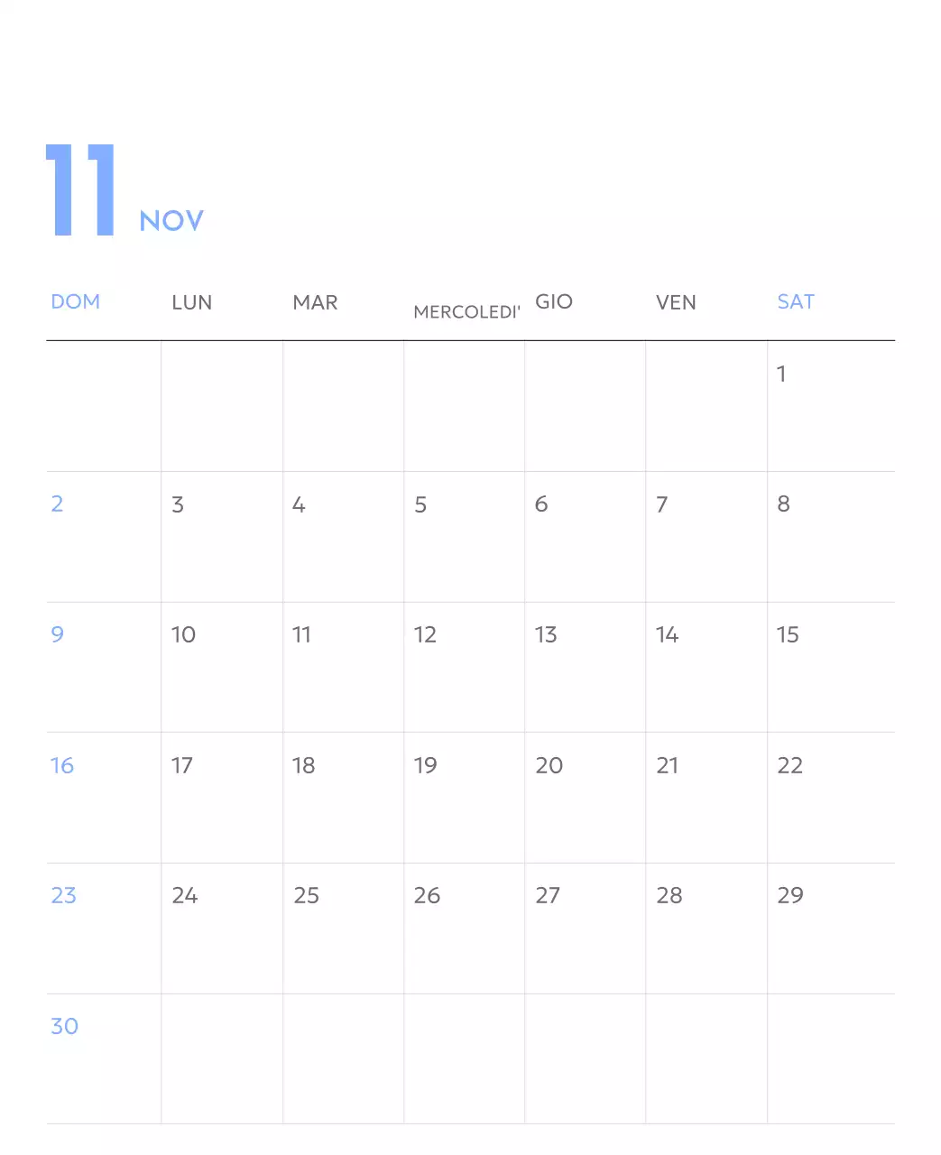 Calendario con foto tracciatore di obiettivi con un tocco di blu