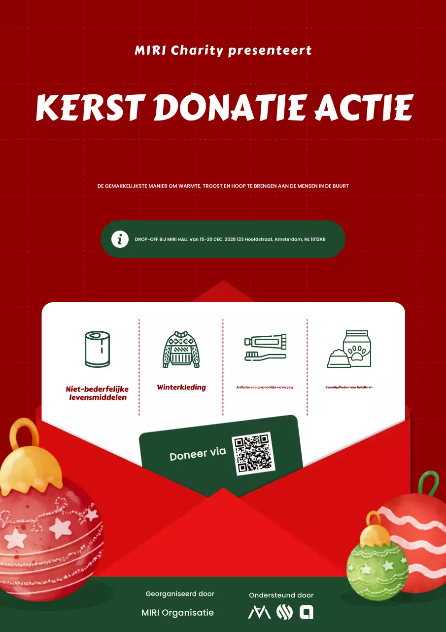 aankondiging rode feestelijke donatieactie