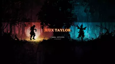 orange bleu noir canal youtube template games fantasy style