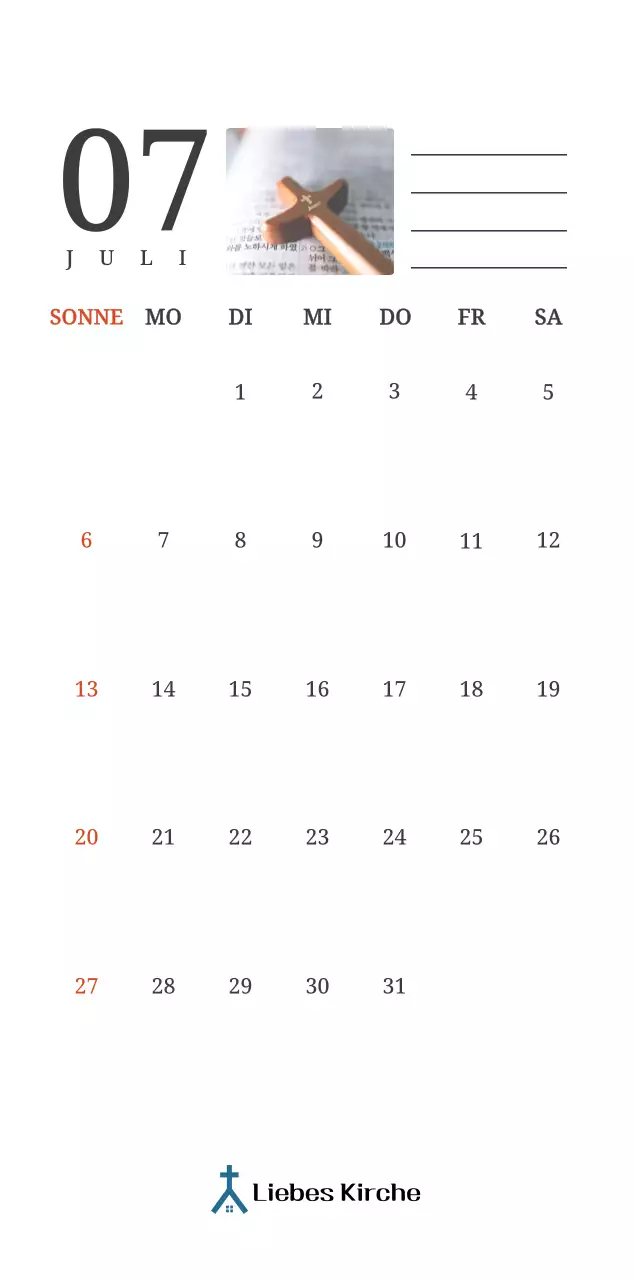 Ein fotografischer Konzeptkalender, der Kirchen in Landschaftsbildern zeigt