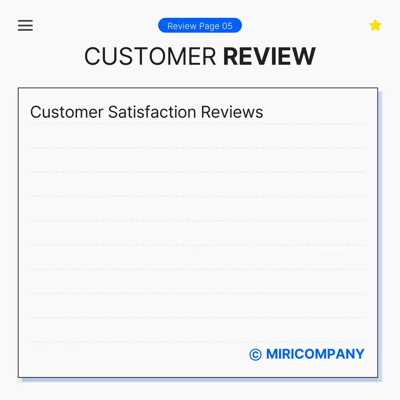 Mẫu đánh giá tối giản màu xanh lam Instagram Carousel