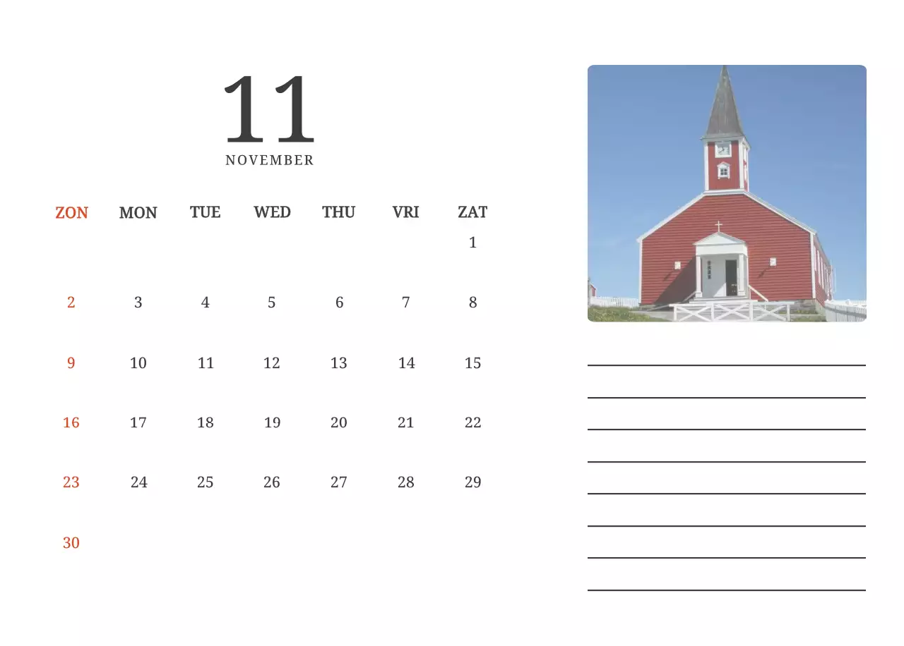 Een fotografische conceptkalender met kerken in landschapsschilderijen