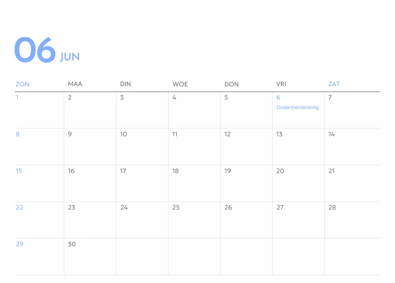 Photo goal tracker kalender met een vleugje blauw