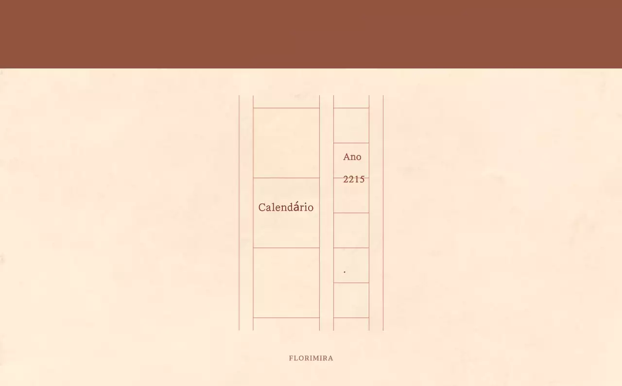 Um calendário florista sentimental num conceito de papel de lã castanho claro e castanho