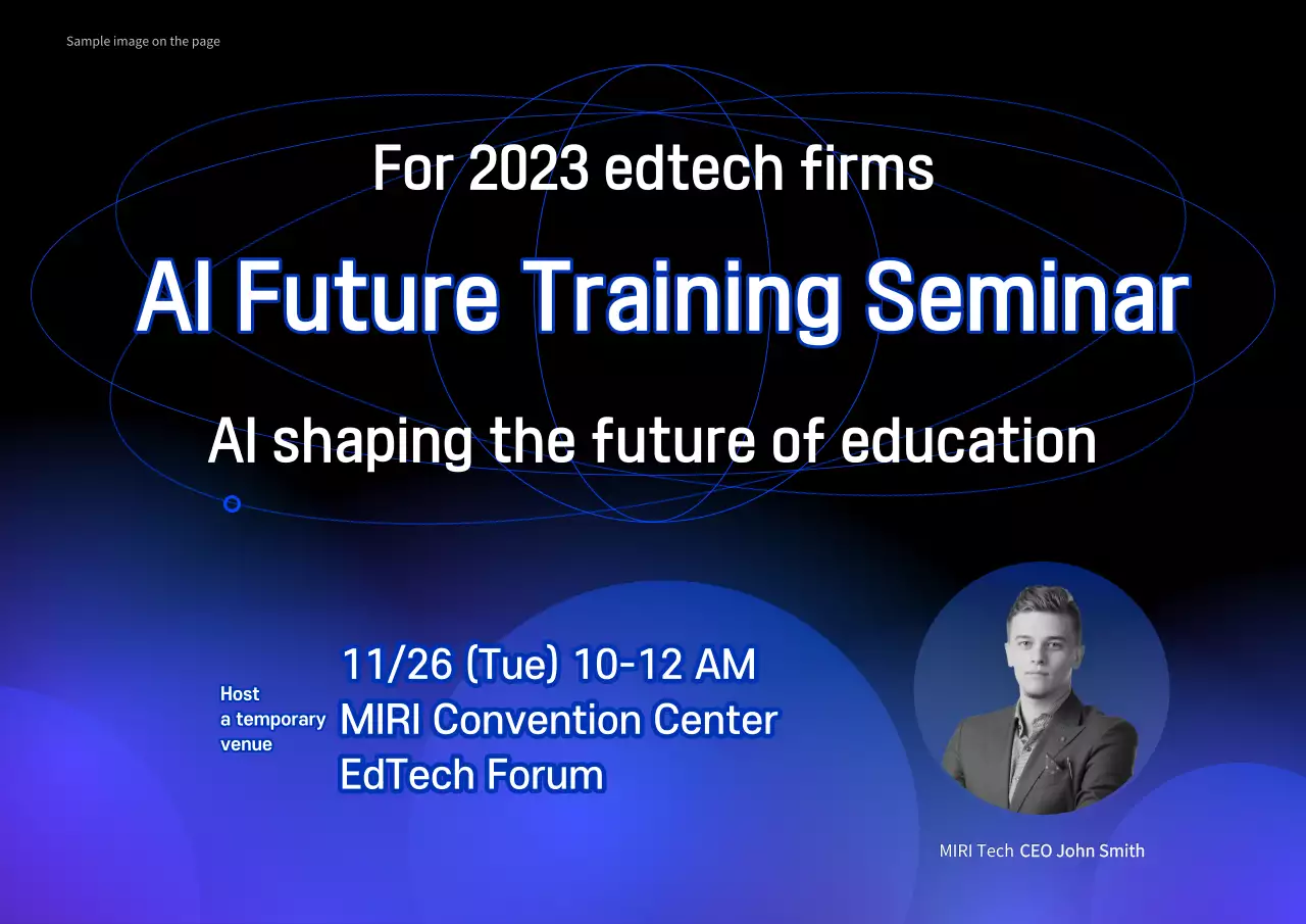 Poster thông báo Hội thảo Blue Modern Ai