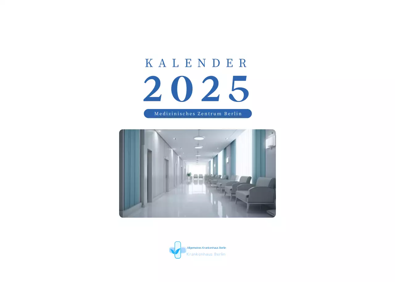 Blauer moderner Krankenhauskalender