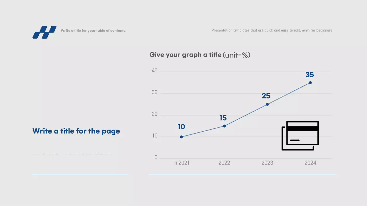 Simple presentation report in blue and gray with quick and easy editing