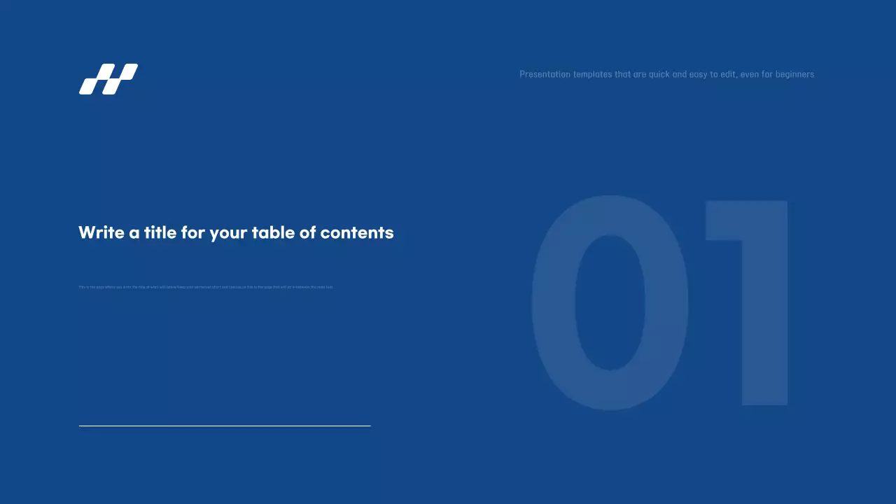 Simple presentation report in blue and gray with quick and easy editing