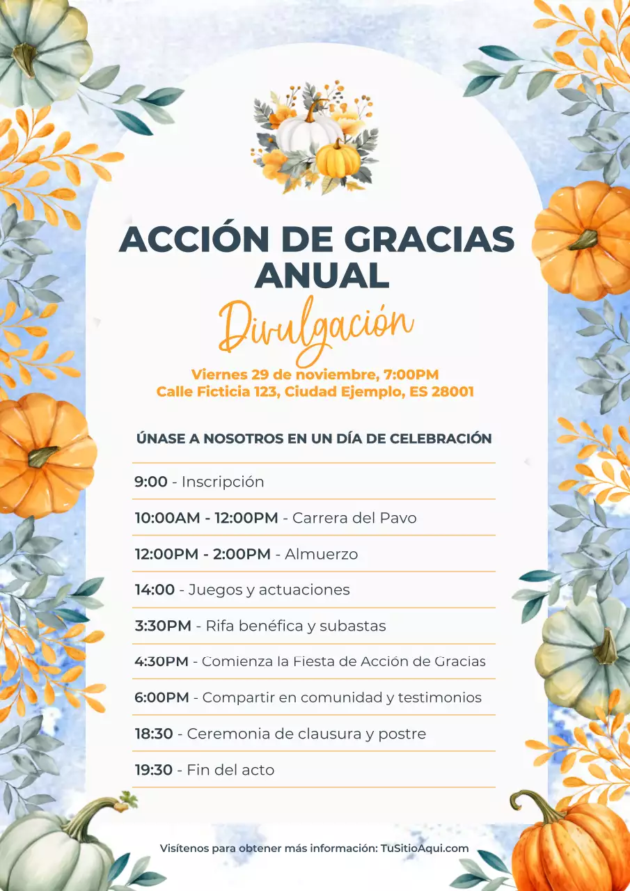 Invitación tradicional de Acción de Gracias