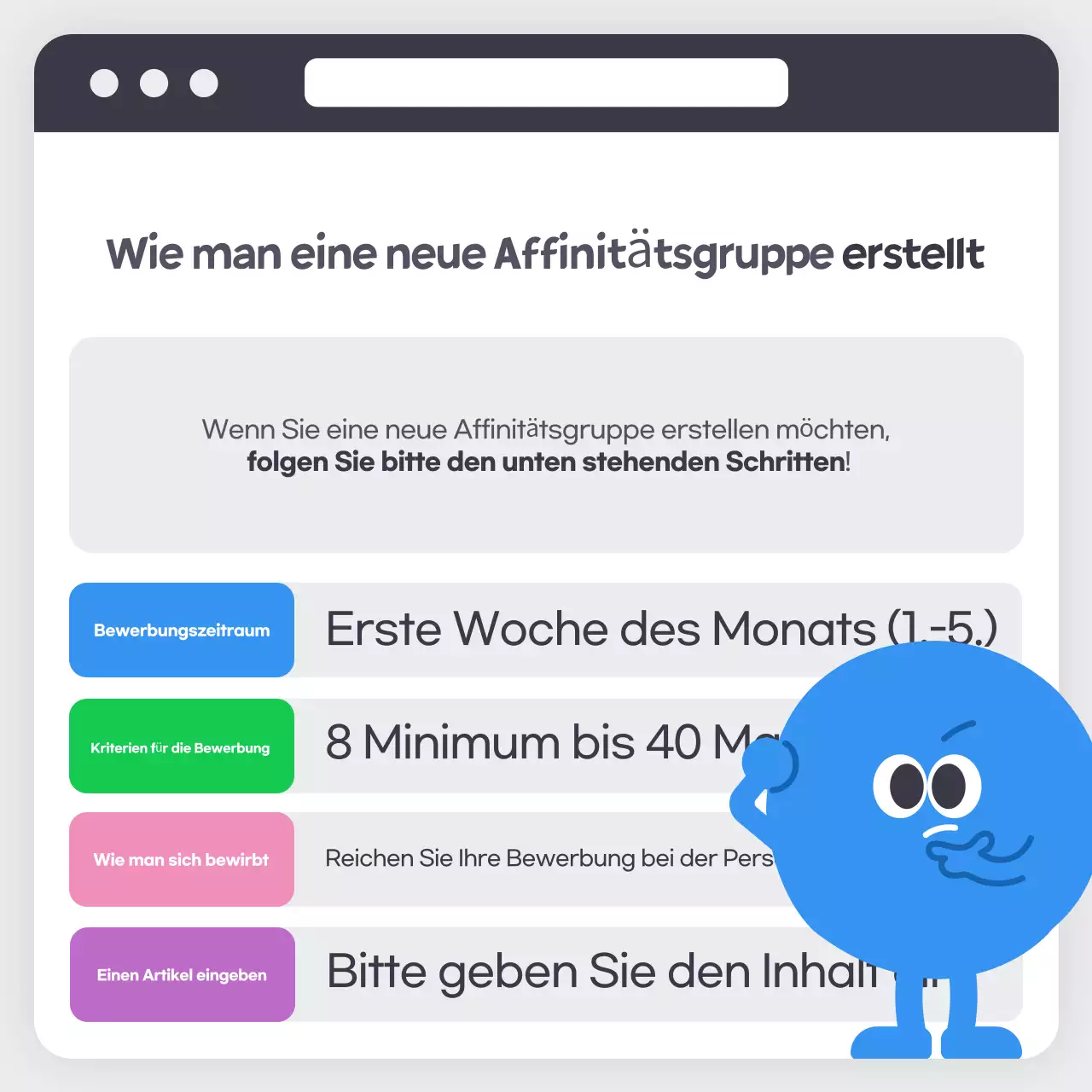 Hellblau einfach, wie man einen Firmenclub einrichtet Informationen kommunizieren