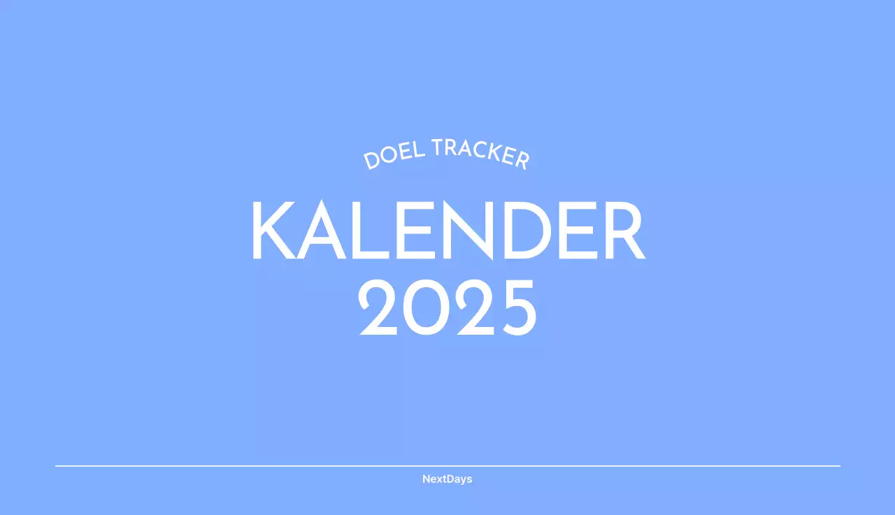 Photo goal tracker kalender met een vleugje blauw