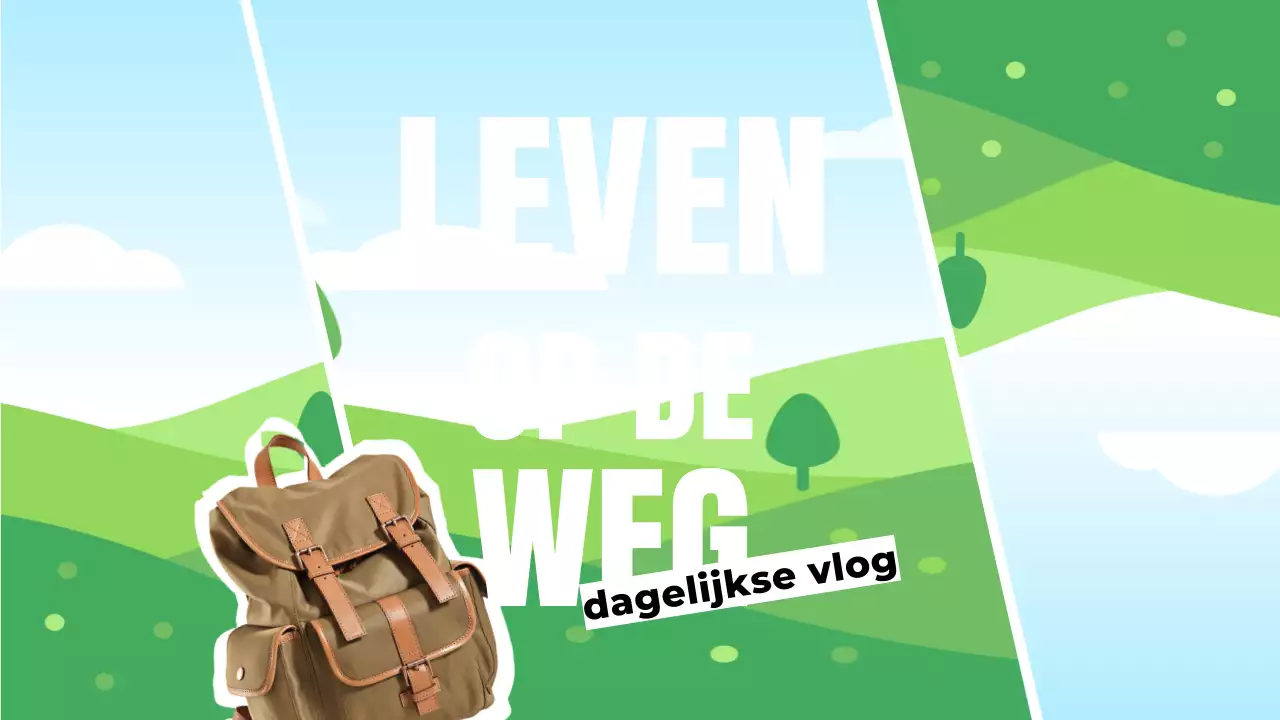 bruin blauw groen reizen vlog modern styl