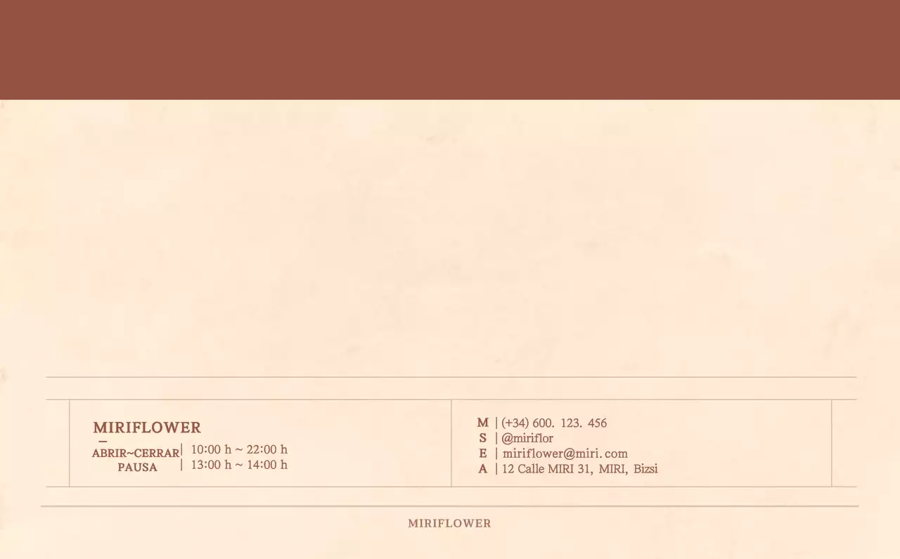 Un calendario sentimental de floristería en papel de lana marrón claro y marrón concepto