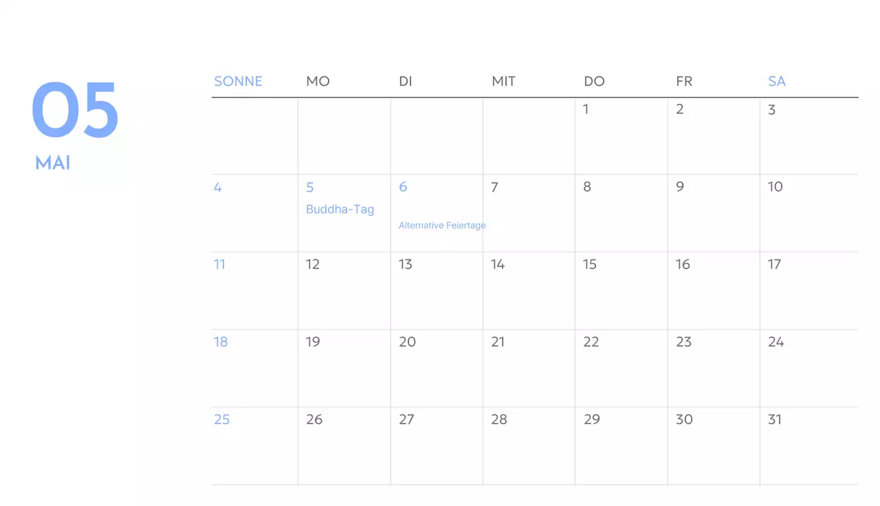 Foto-Zielverfolgungskalender mit einem Hauch von Blau