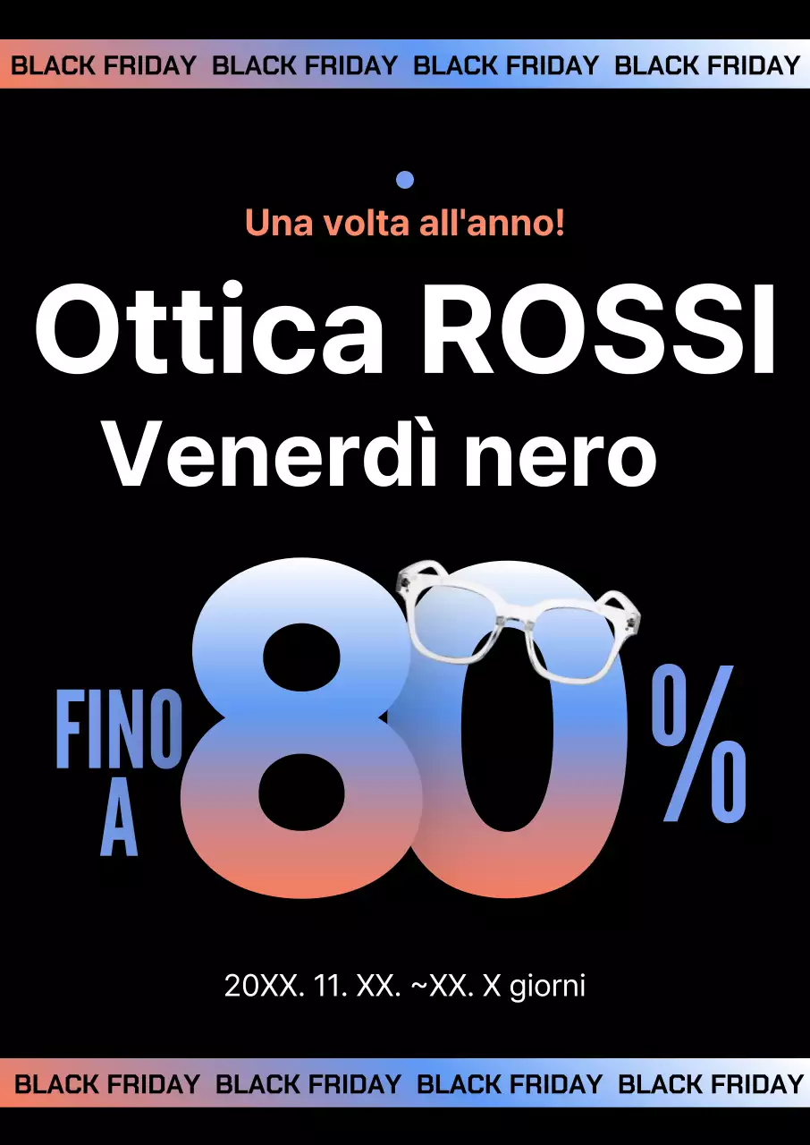 Ottici Nero Moderno Venerdì Nero