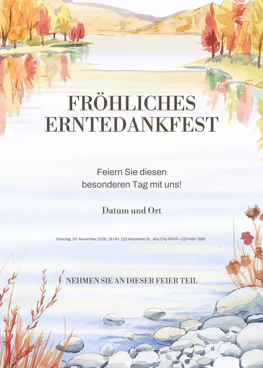 Orange rustikale Thanksgiving-Einladung