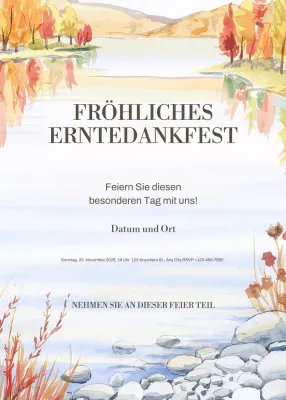 Orange rustikale Thanksgiving-Einladung