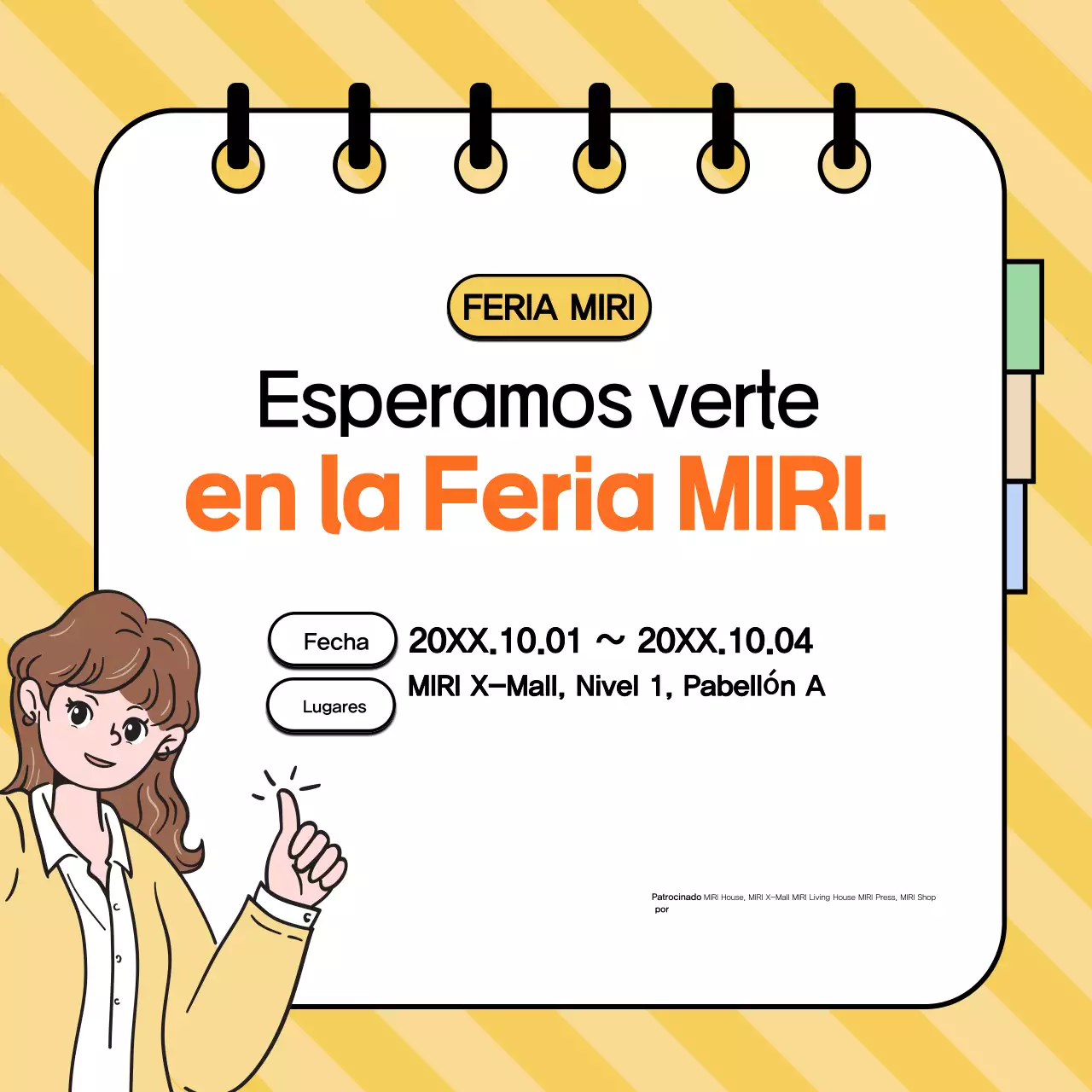 Información llamativa sobre fondo amarillo