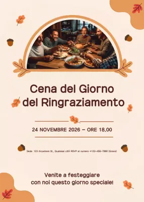 Invito tradizionale per il Ringraziamento beige