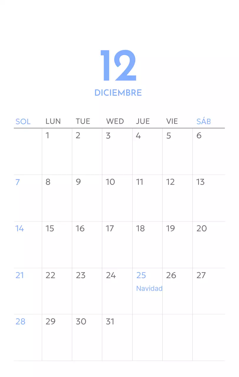 Calendario fotográfico de seguimiento de objetivos con un toque de azul