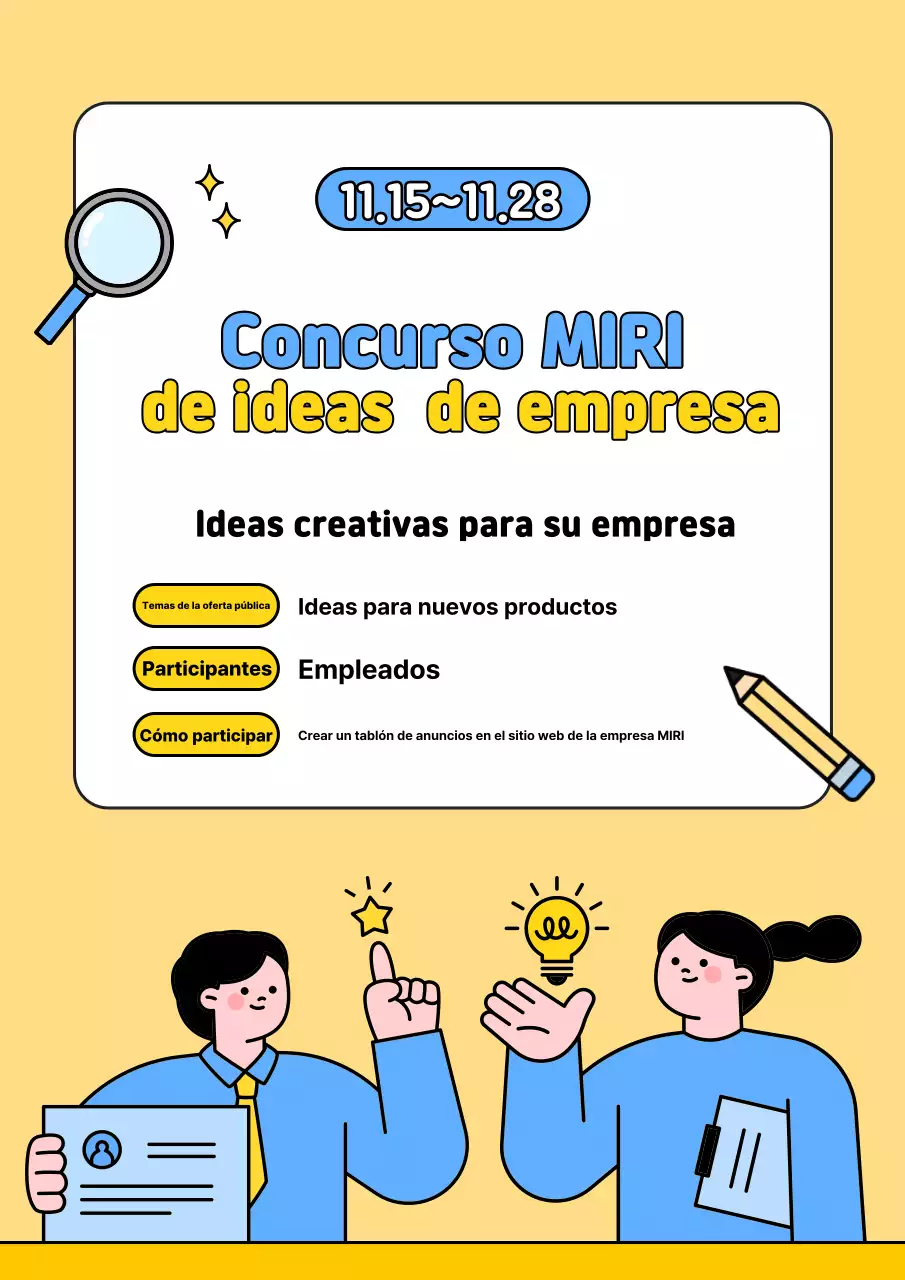 Convocatoria de propuestas en amarillo