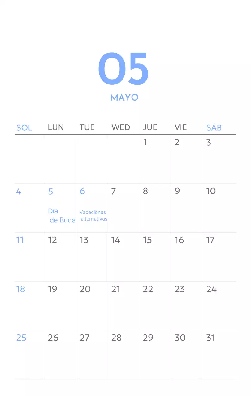 Calendario fotográfico de seguimiento de objetivos con un toque de azul
