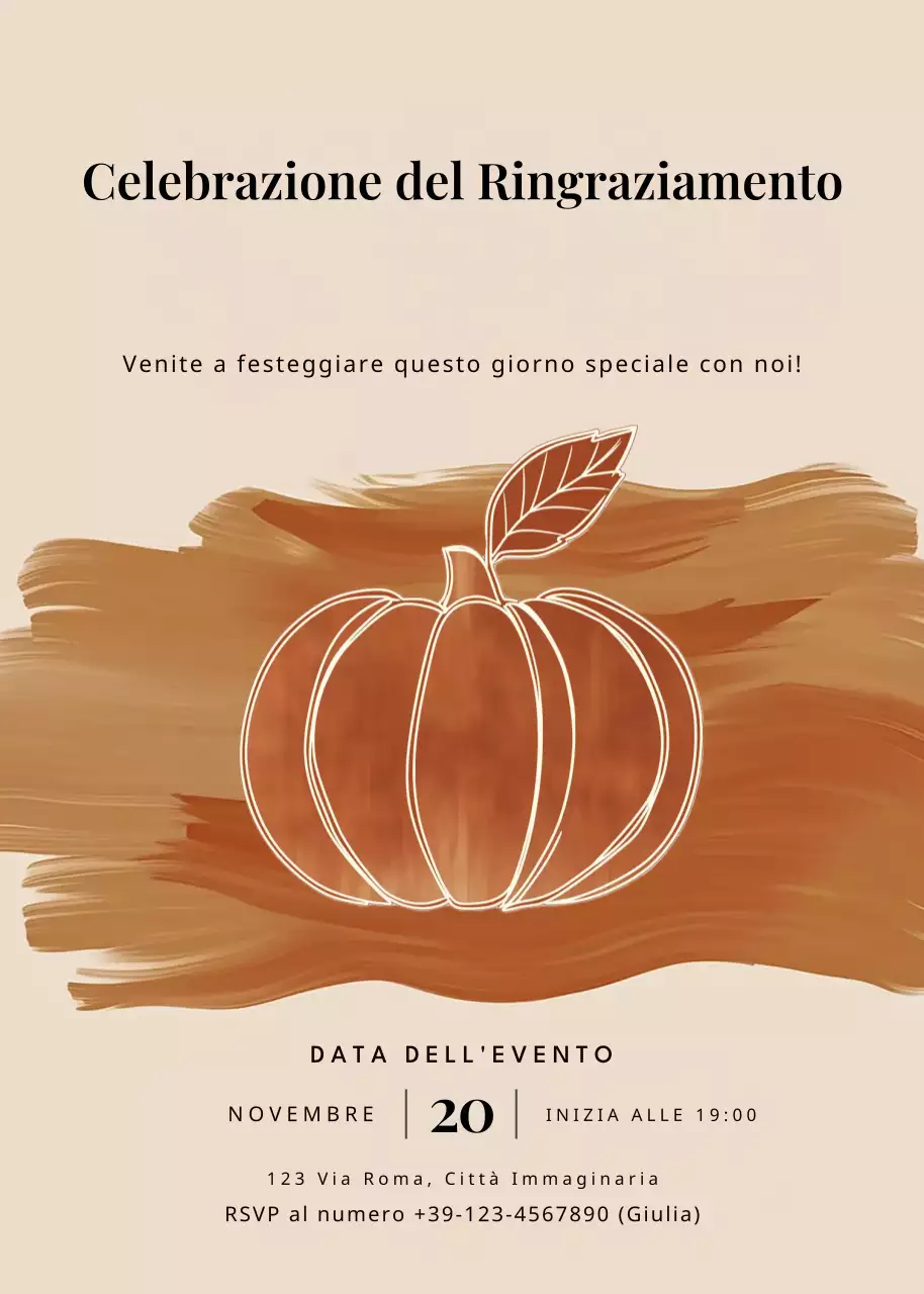 invito al ringraziamento rustico beige