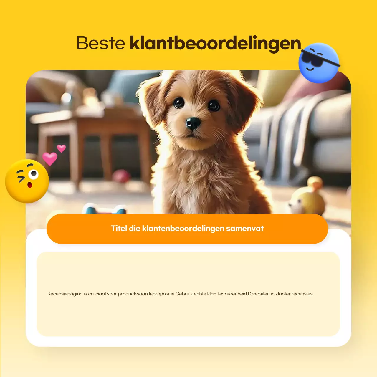 Promoot gele eenvoudige beoordelingssjabloon