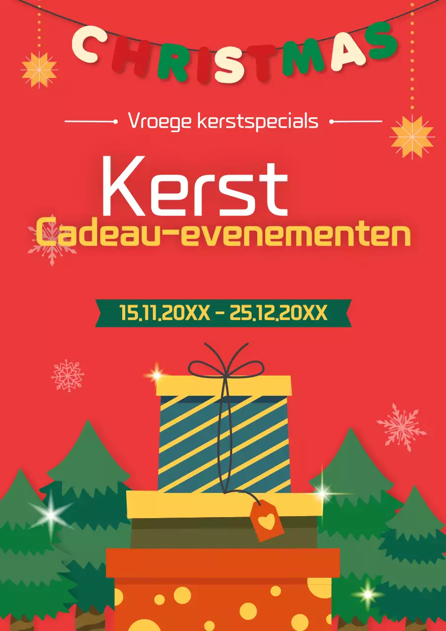 Rode gezellige kerstevenementen