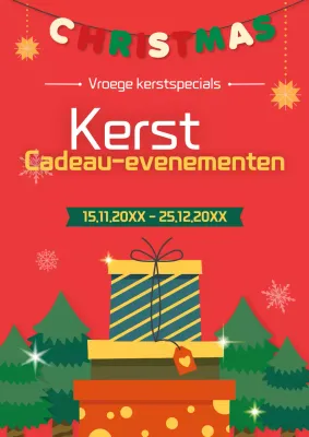 Rode gezellige kerstevenementen