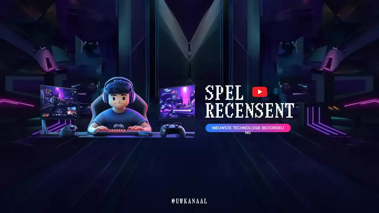 Paarse moderne game-advertentie