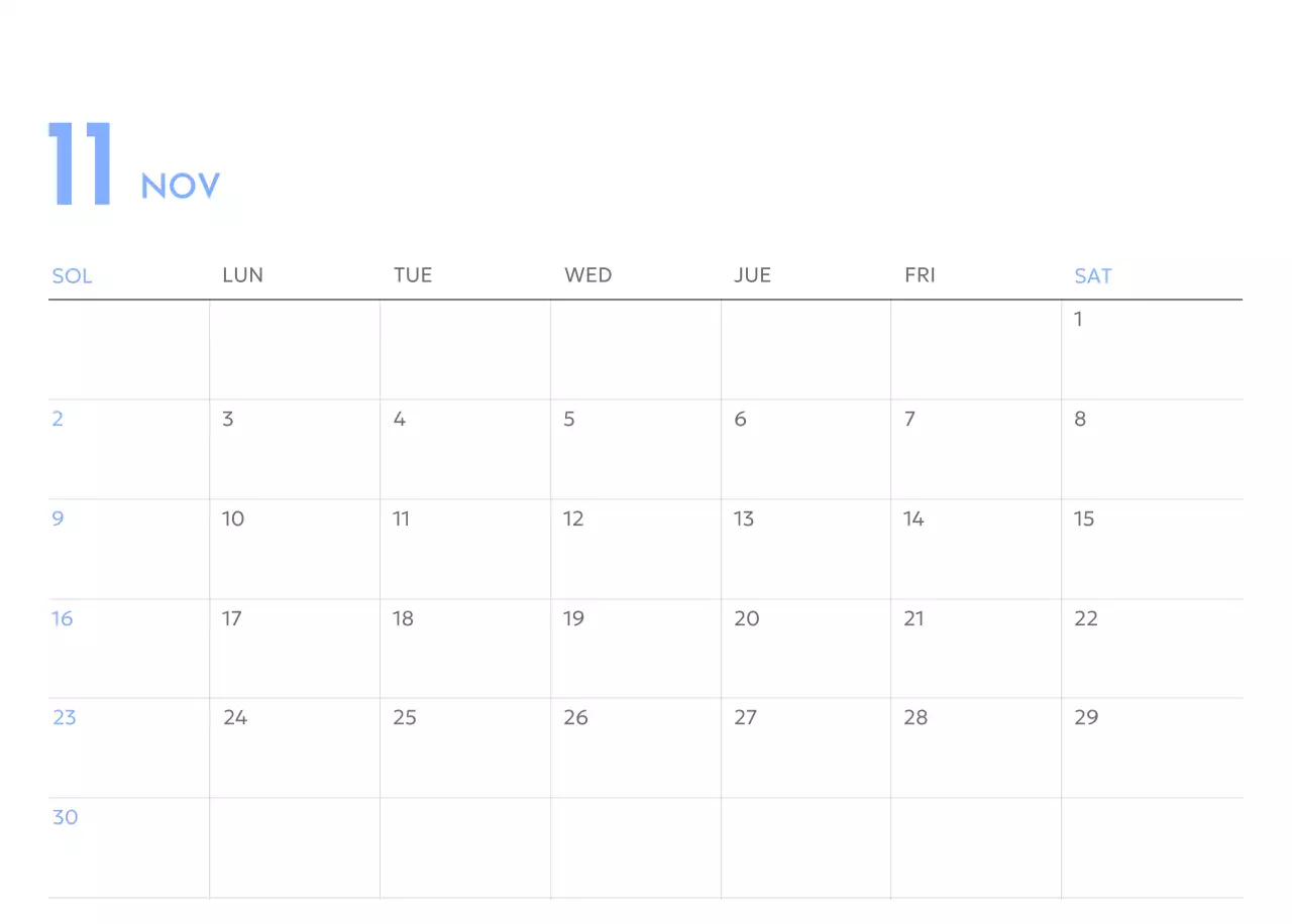 Calendario fotográfico de seguimiento de objetivos con un toque de azul